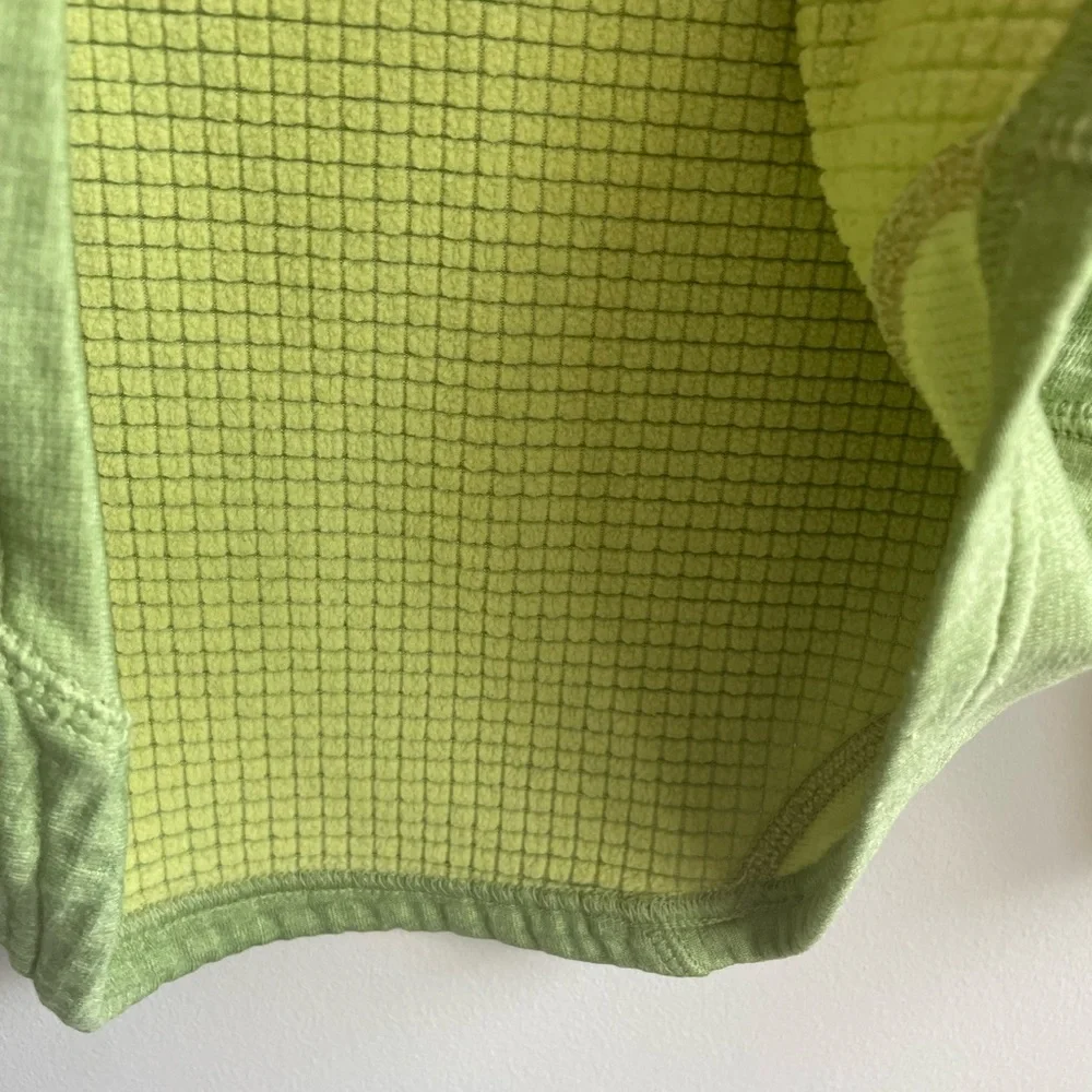 Patagonia Men’s R1 Pullover Half Zip Lime Green Grid Fleece Lined Jacket - Picture 5 of 8